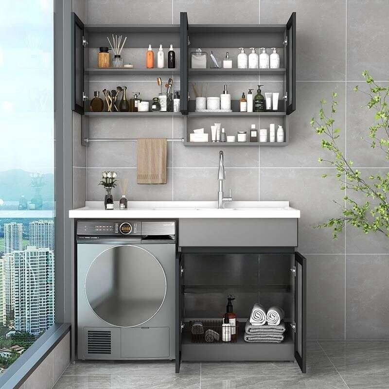 QW- Aluminum Washing Machine Countertop Bathroom Storage Cabinet