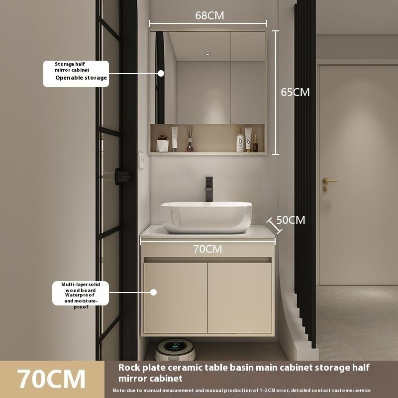 QW- Bilik Mandi Pintar, Kabinet Penyimpanan Bilik Mandi Cermin, Set Besen 