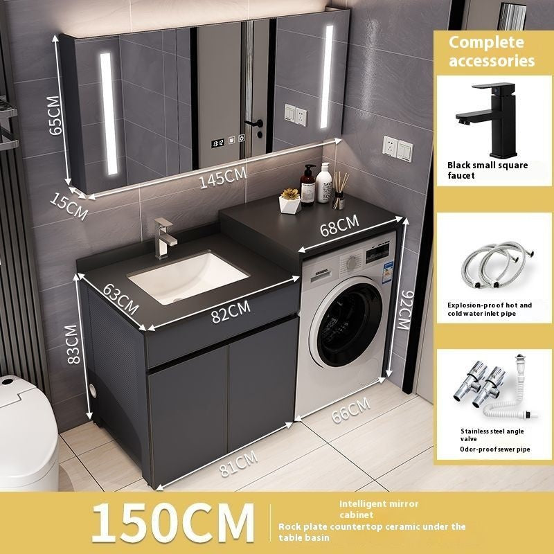 QW- Aluminum Storage Cabinet Bathroom Sink Set Washing Machine Table