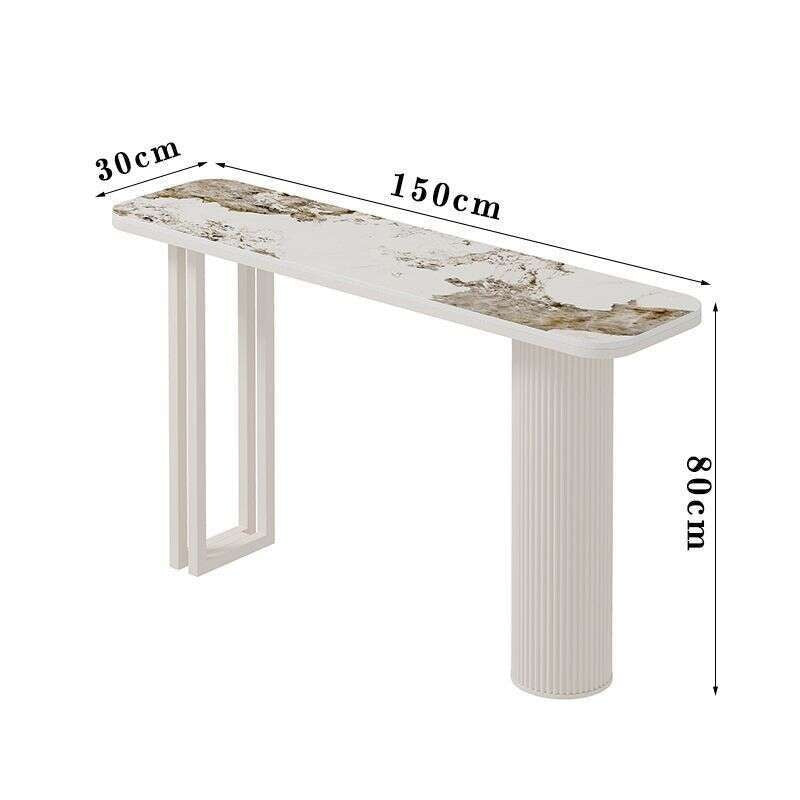 Meja batu pembahagi ruang tamu bar, jalur logam, pintu masuk, gaya Itali, meja konsol segi empat sama mewah ringan.