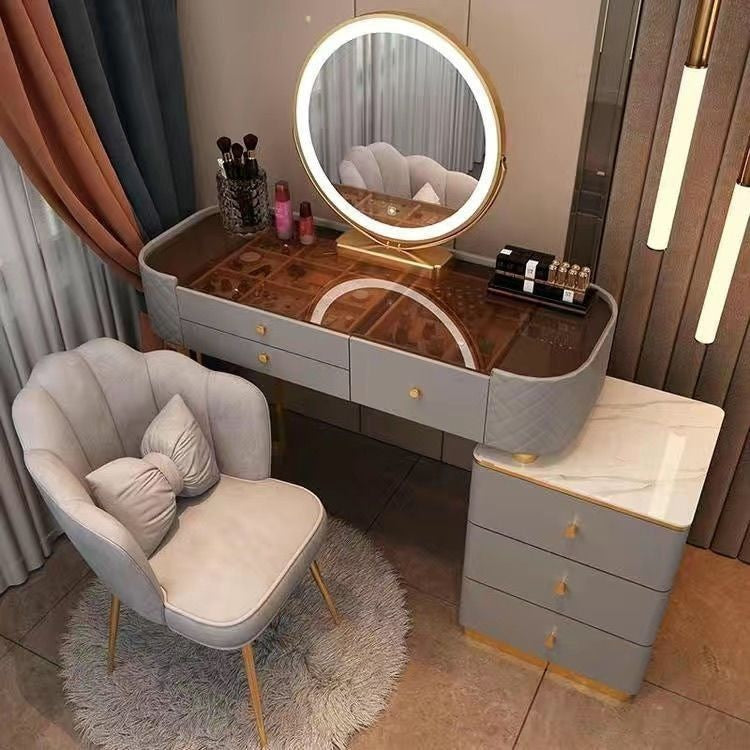 Bedroom Clear Glass Nordic Style Small Simple Dressing Storage Cabinet Table