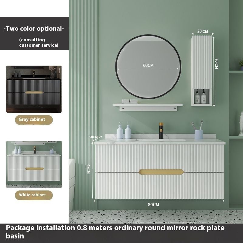 QW- Smart Bathroom, Mirror Bathroom Storage Cabinet, Basin Set