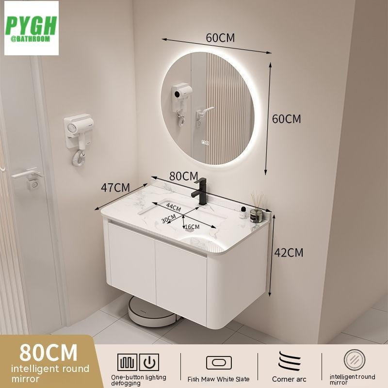 QW- Basin space aluminum integrated basin cabinet, bathroom mirror, storage cabinet