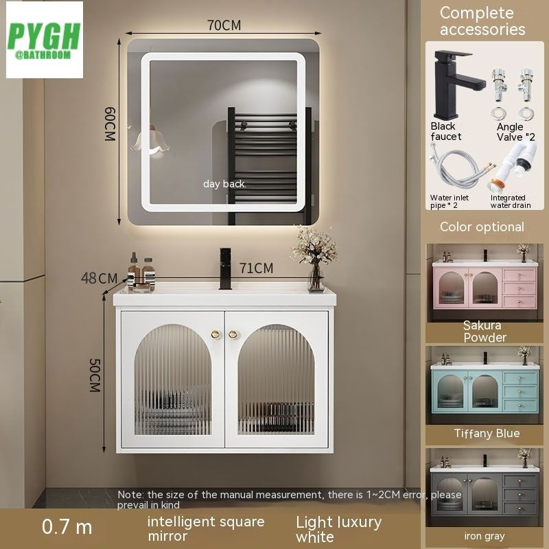 QW- Smart Mirror Real Wood Storage Bathroom Wash Cabinet