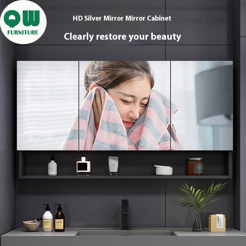 QW- Smart Mirror Real Wood Storage Bathroom Wash Cabinet