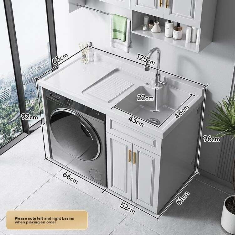 QW- Stainless Steel Storage Cabinet Bathroom Sink Washing Machine Counter