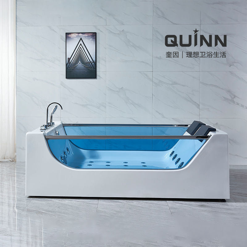 QW- Tab mandi akrilik besar untuk dua orang, tab mandi berpemanas, tab mandi urutan ombak. 