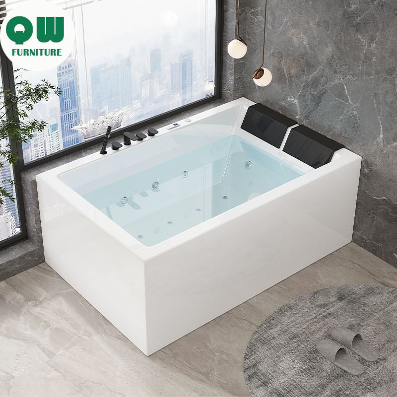 QW- Double Acrylic with Heating System Massage Bathtub
