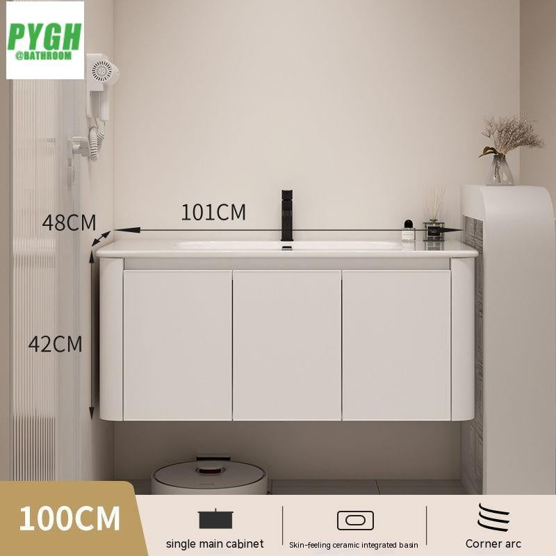 QW- Basin space aluminum integrated basin cabinet, bathroom mirror, storage cabinet