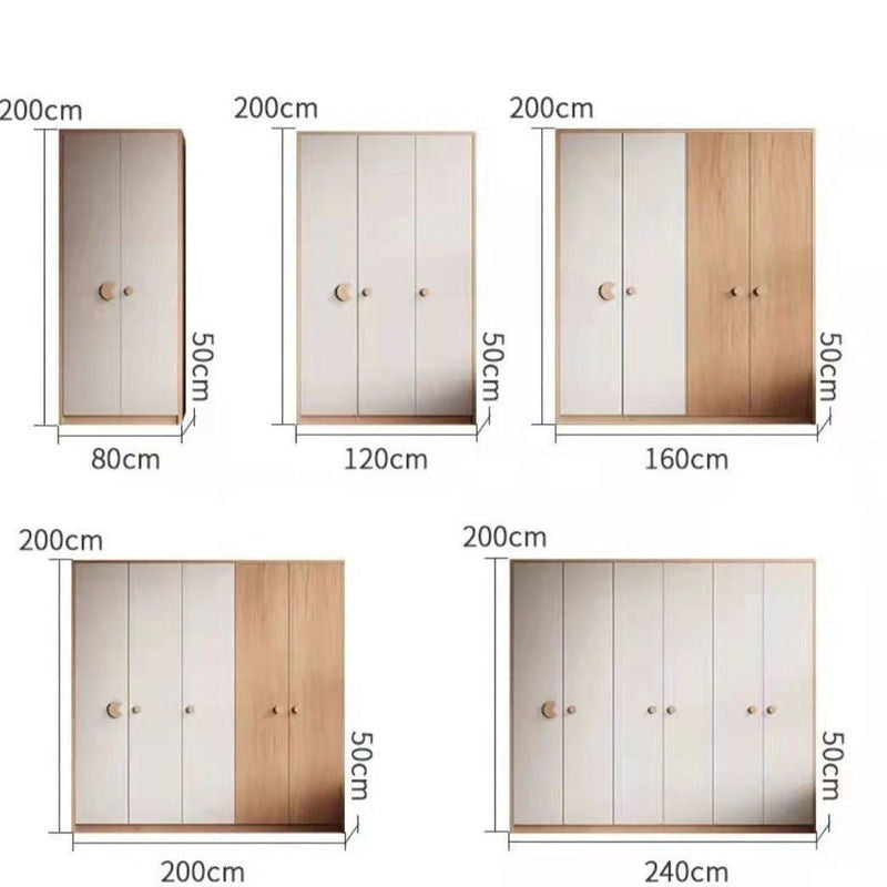 Bilik Tidur Rumah Moden Ringkas Papan Zarah Kayu Padu Almari Kanak-kanak Gaya Jepun
