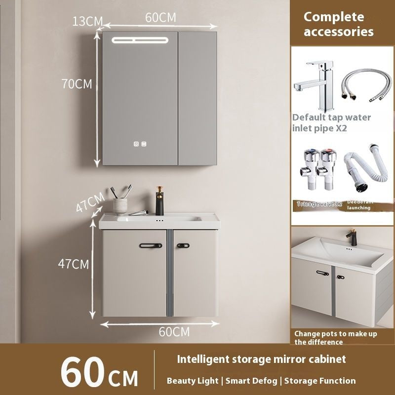 Kabinet simpanan bilik mandi pintar cermin keluli tahan karat aluminium QW- 