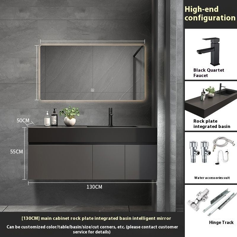 QW- Custom-made Real Wood Storage Cabinet Smart Mirror Sink in the Bathroom