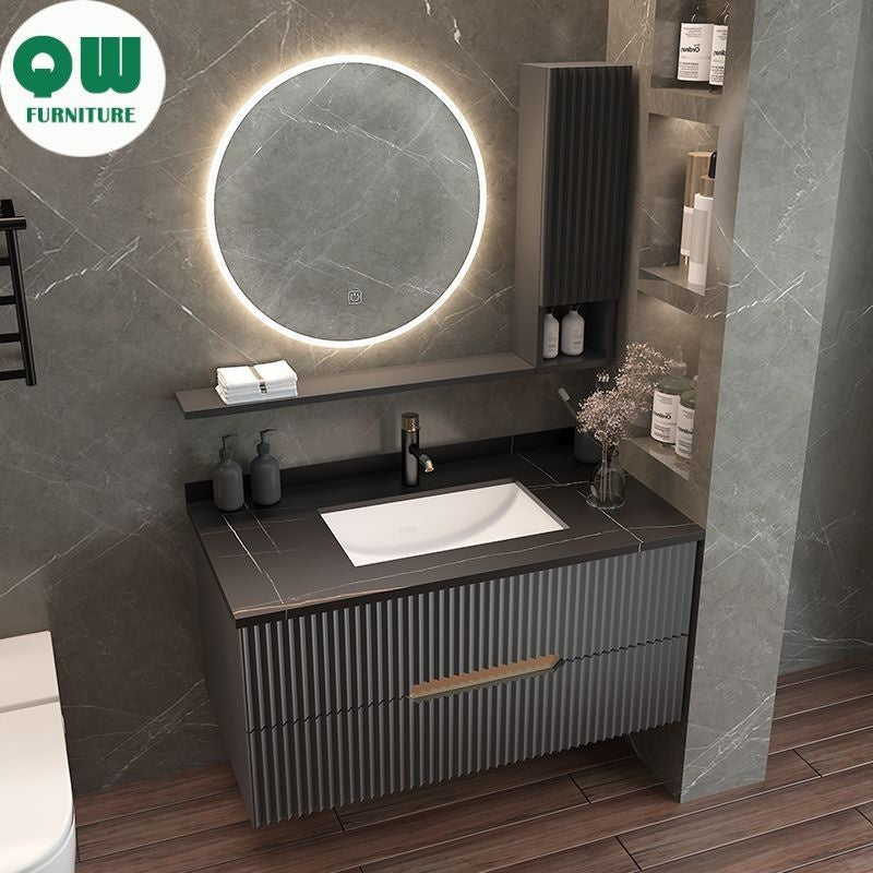 QW- Luxury Storage Smart Mirror Bathroom Cabinet Basin Set