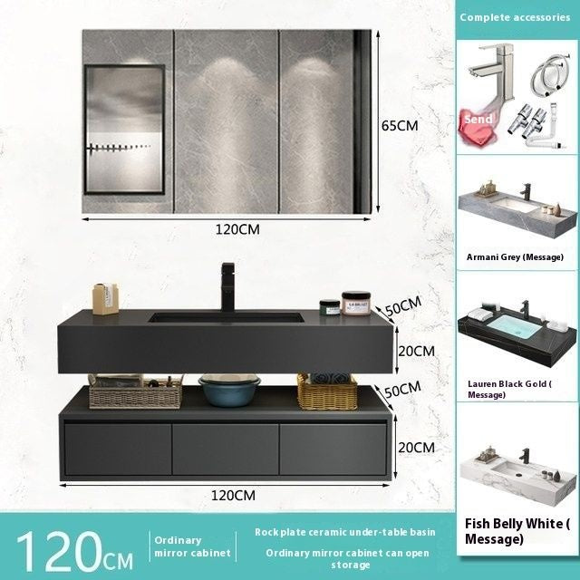 QW- Custom-made Premium Storage Cabinet Sink Set Smart Mirror Bathroom