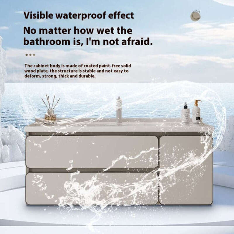 QW- Real wood storage cabinet smart mirror in the bathroom, bathroom sink