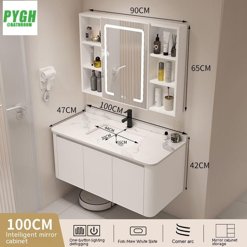 QW- Basin space aluminum integrated basin cabinet, bathroom mirror, storage cabinet