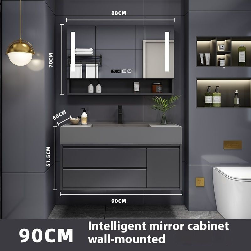 QW- Smart Mirror Real Wood Storage Bathroom Wash Cabinet