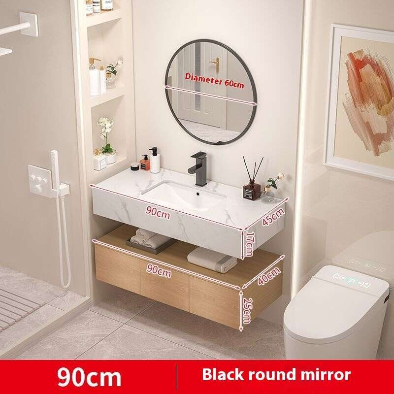 QW- Real wood storage cabinet smart mirror in the bathroom, bathroom sink