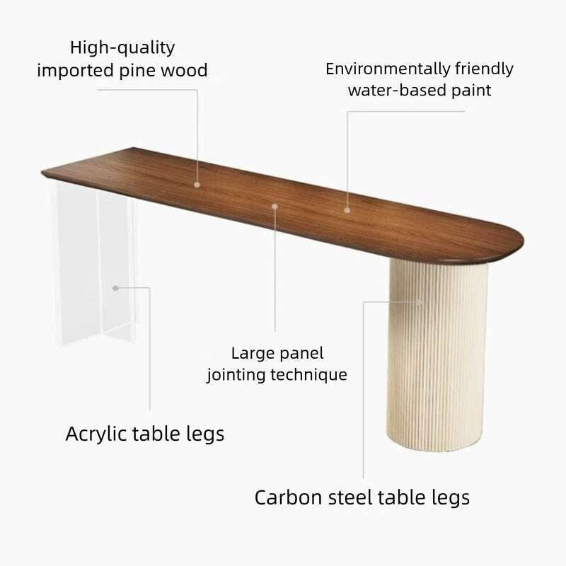 Akrilik Terapung dengan Kayu Semula Jadi Bergaya Minimalis Pepejal, Dipasang di Dinding dan Kerusi, Sofa Ruang Tamu, Partisi, Meja Bar Tinggi Kreatif