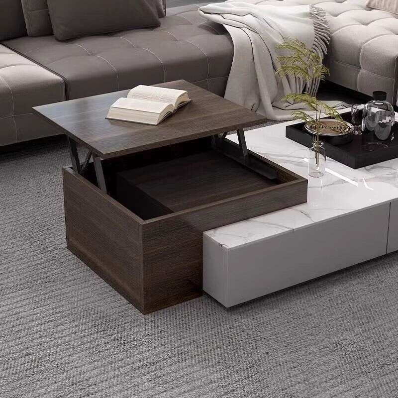 Meja Kopi Batu Boleh Laras Pelbagai Fungsi untuk Ruang Tamu. Kegunaan rumah moden yang ringkas. Meja teh yang elegan dan berkelas.