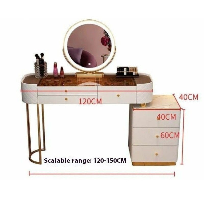Bedroom Clear Glass Nordic Style Small Simple Dressing Storage Cabinet Table