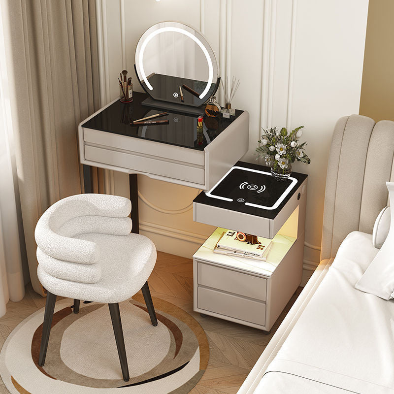 Smart Solid Wood Dressing Table Wireless Charging Bedroom Makeup Single Cabinet Modern Simple