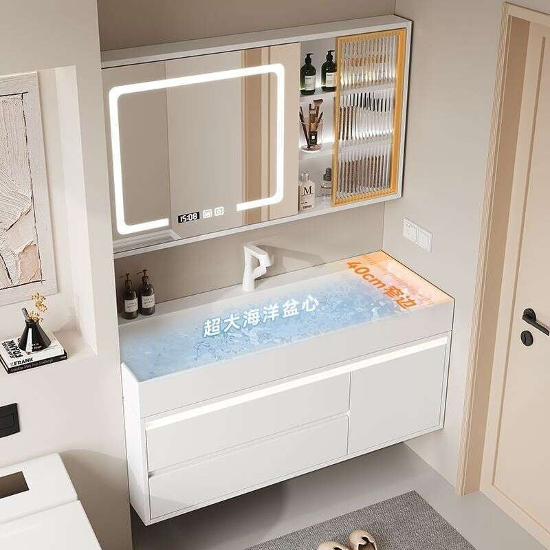 QW- Smart glass cabinet for bathroom storage, width 40 cm.