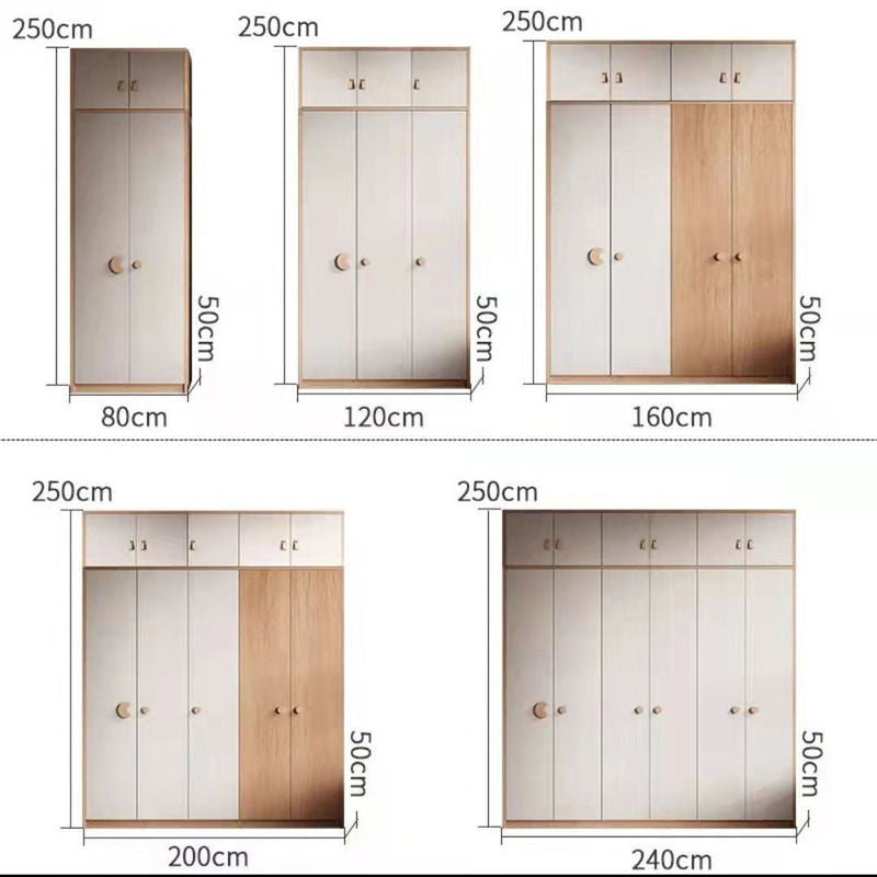Bilik Tidur Rumah Moden Ringkas Papan Zarah Kayu Padu Almari Kanak-kanak Gaya Jepun