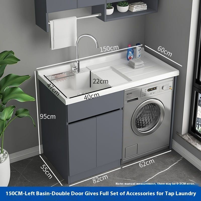 QW- Storage Cabinet Bathroom Sink Set Washing Machine Counter