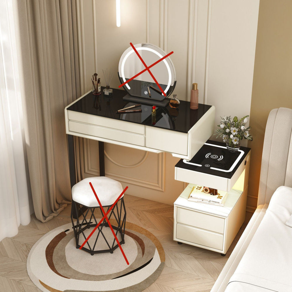 Smart Solid Wood Dressing Table Wireless Charging Bedroom Makeup Single Cabinet Modern Simple