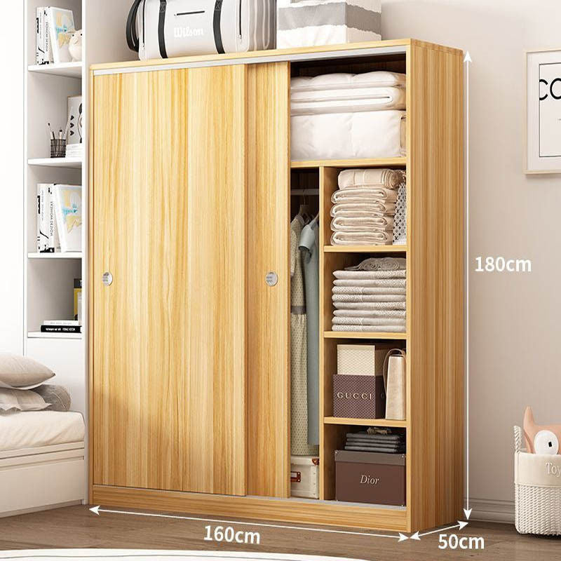 Almari Pakaian Rumah Bilik Tidur Pintu Gelongsor Kabinet Dewasa Kanak-kanak Moden Ringkas Ekonomi untuk Bilik Sewa Asrama