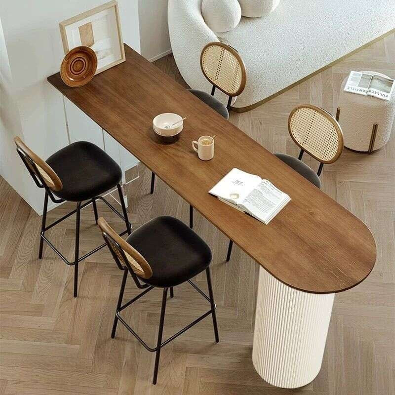 Akrilik Terapung dengan Kayu Semula Jadi Bergaya Minimalis Pepejal, Dipasang di Dinding dan Kerusi, Sofa Ruang Tamu, Partisi, Meja Bar Tinggi Kreatif