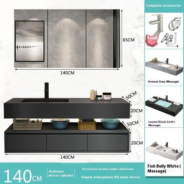 QW- Custom-made Premium Storage Cabinet Sink Set Smart Mirror Bathroom