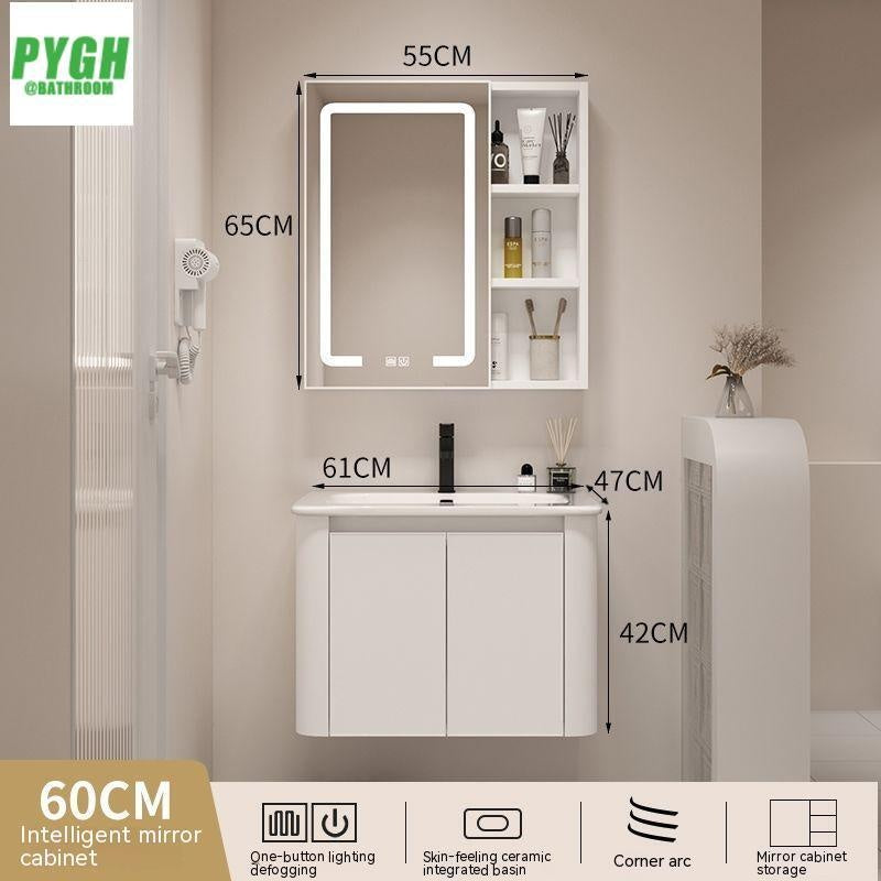 QW- Basin space aluminum integrated basin cabinet, bathroom mirror, storage cabinet