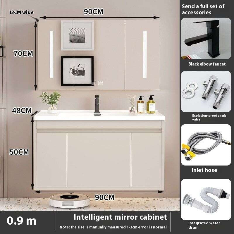 QW- Kabinet Penyimpanan Singki Cermin Pintar di Bilik Mandi 