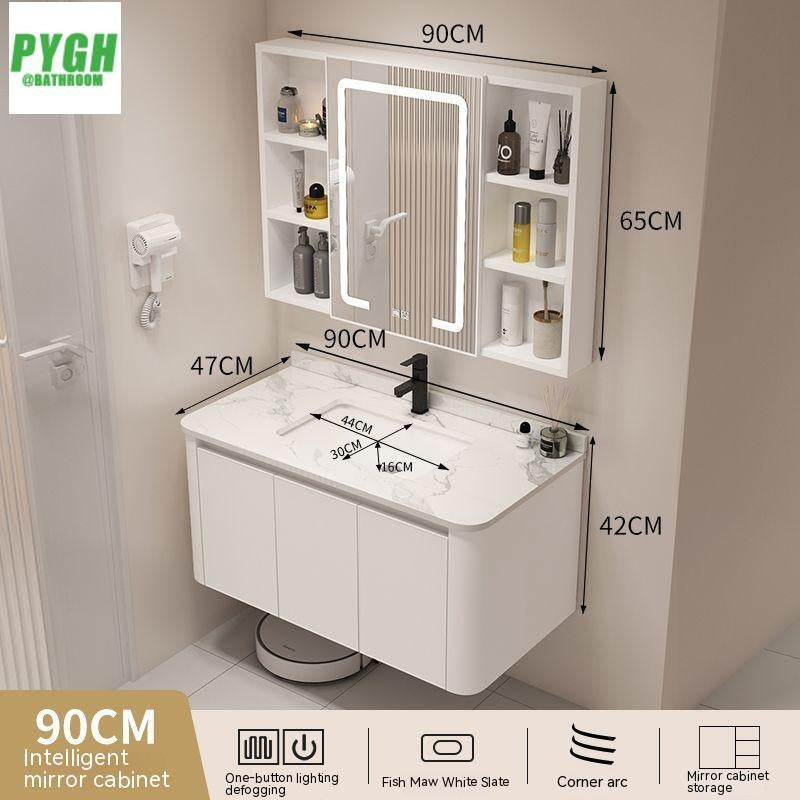 QW- Basin space aluminum integrated basin cabinet, bathroom mirror, storage cabinet