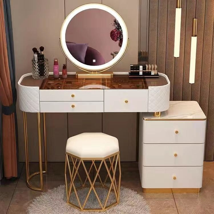 Bedroom Clear Glass Nordic Style Small Simple Dressing Storage Cabinet Table