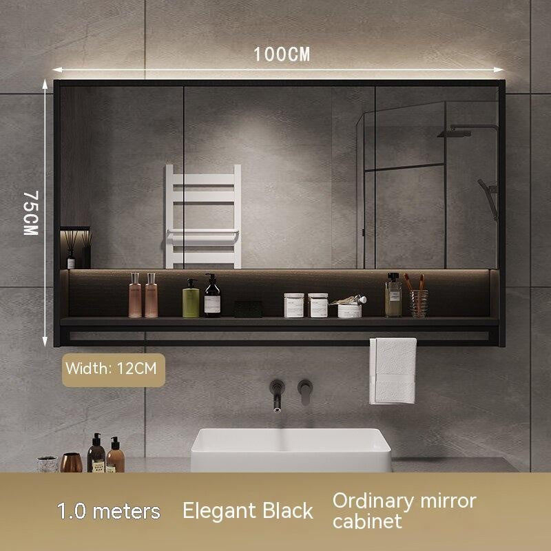 QW- Bilik Mandi Cermin Pintar Kabinet cermin di bilik mandi boleh menghilangkan habuk dan kabus dengan menghidupkan pemanas.