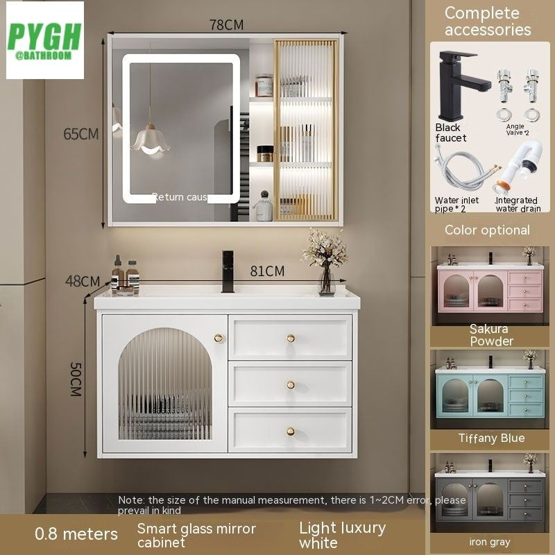 QW- Smart Mirror Real Wood Storage Bathroom Wash Cabinet