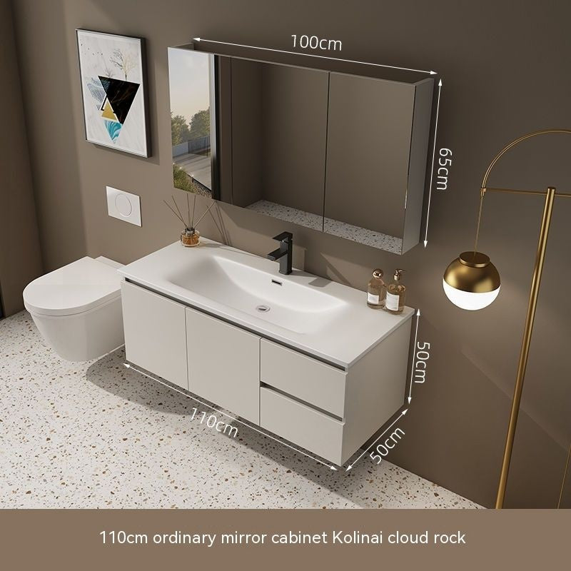 QW- Washbasin with Smart Mirror Bathroom, Real Wood Storage Cabinet in the Bathroom