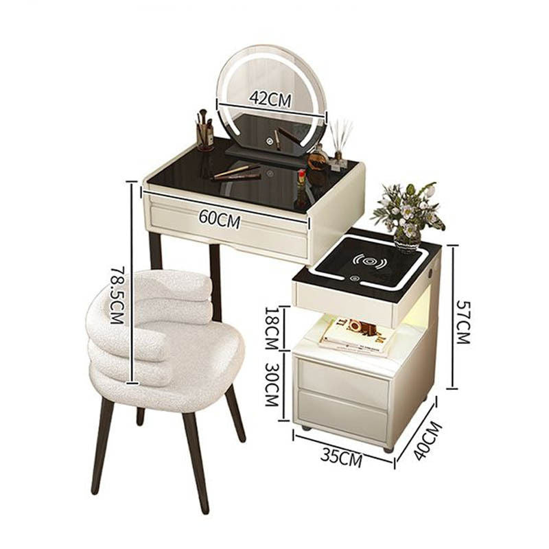 Smart Solid Wood Dressing Table Wireless Charging Bedroom Makeup Single Cabinet Modern Simple