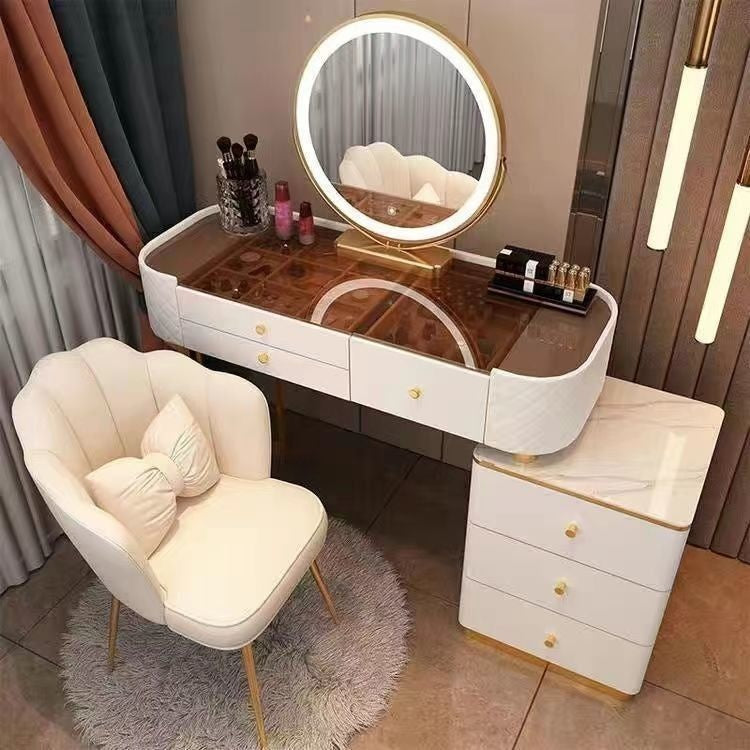 Bedroom Clear Glass Nordic Style Small Simple Dressing Storage Cabinet Table