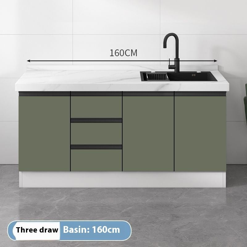 QW- Kabinet simpanan dapur, meja kerja dengan sinki