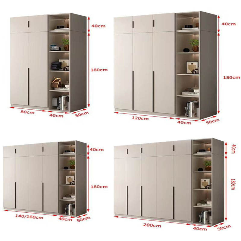 Italian Style Home Bedroom Wardrobe Cream Wind Simple Main Small Elegant Storage Cabinet Light