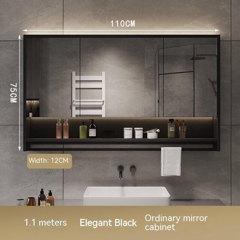 QW- Bilik Mandi Cermin Pintar Kabinet cermin di bilik mandi boleh menghilangkan habuk dan kabus dengan menghidupkan pemanas.