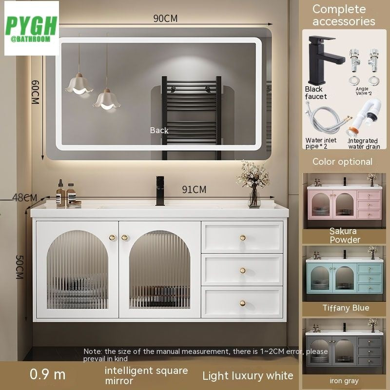 QW- Smart Mirror Real Wood Storage Bathroom Wash Cabinet