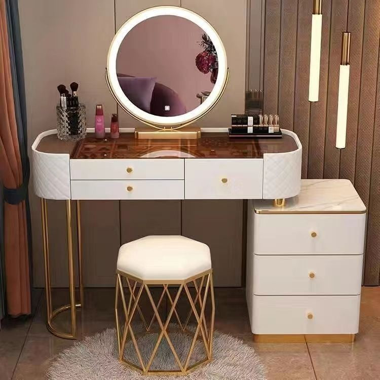 Bedroom Clear Glass Nordic Style Small Simple Dressing Storage Cabinet Table