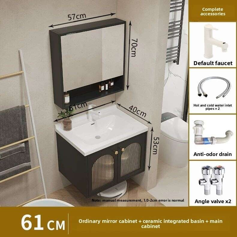 QW- Kabinet kaca pintar untuk storan bilik mandi, lebar 40 cm.