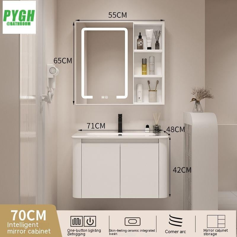 QW- Basin space aluminum integrated basin cabinet, bathroom mirror, storage cabinet