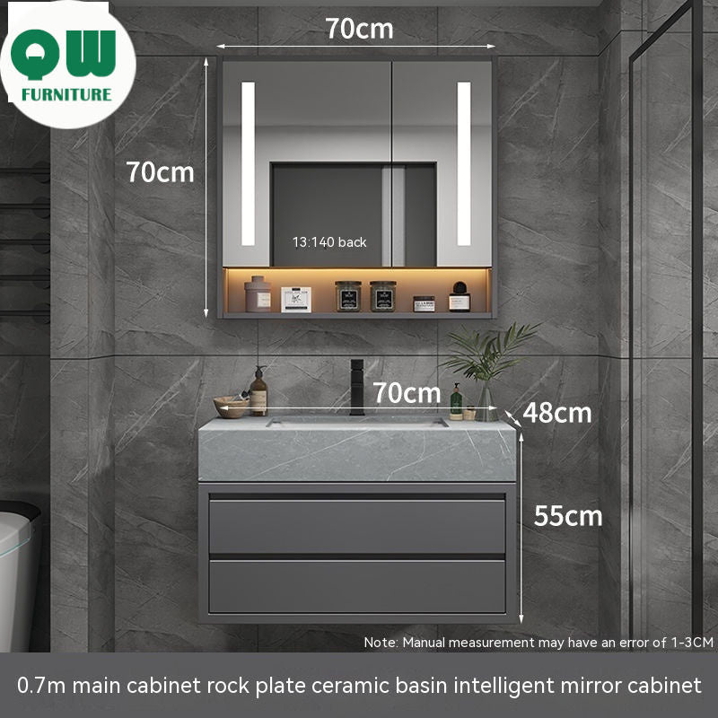 QW- Real wood storage smart mirror bathroom, sink cabinet for bathroom